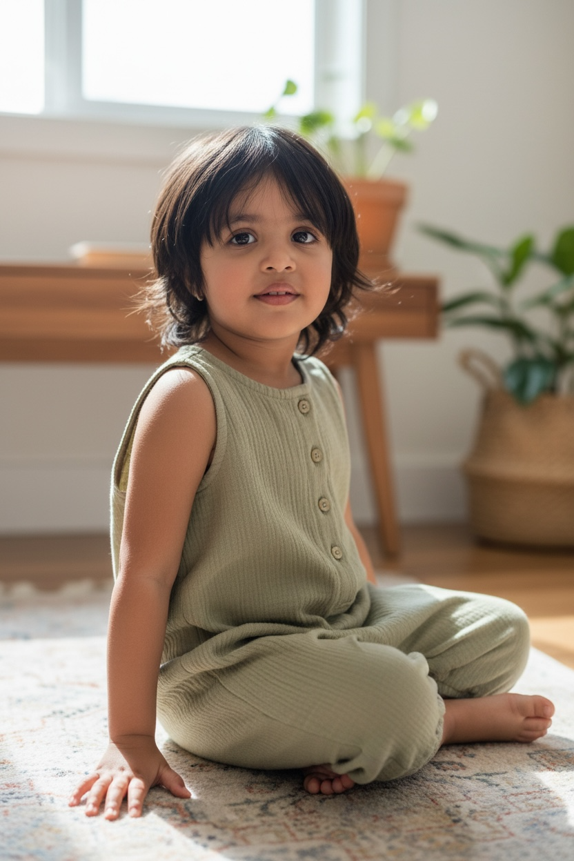 Organic Muslin Romper - Sleeveless