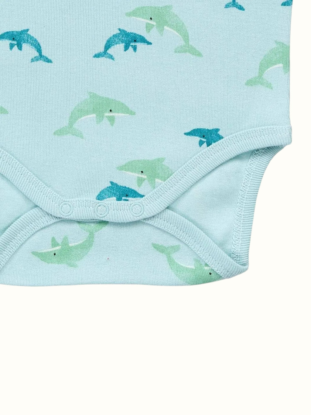 Organic Single Rib Knit Onesie - Full Sleeve Fish Print
