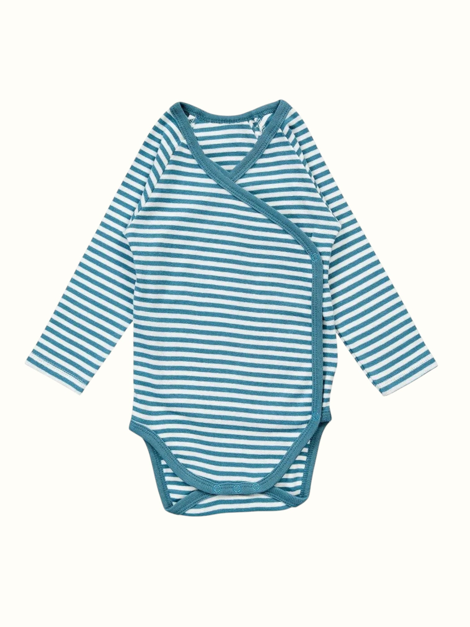Organic Single Rib Knit Onesie - Full Sleeve Stripes