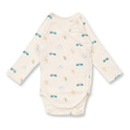 Organic Single Rib Knit Onesie - Full Sleeve Beach Adventure