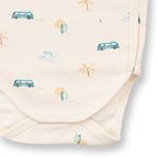 Organic Single Rib Knit Onesie - Full Sleeve Beach Adventure