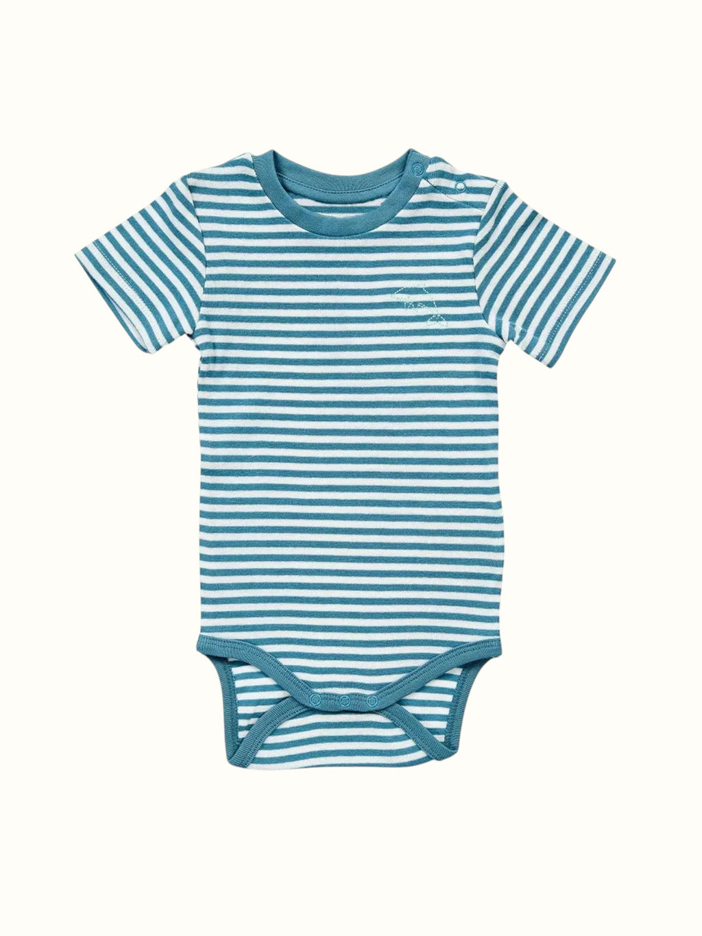 Organic Rib Knit Cotton Onesie - Half Sleeve Stripes