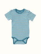 Organic Rib Knit Cotton Onesie - Half Sleeve Stripes