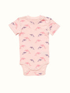 Organic Single Rib Knit Onesie - Half Sleeve Fish Print