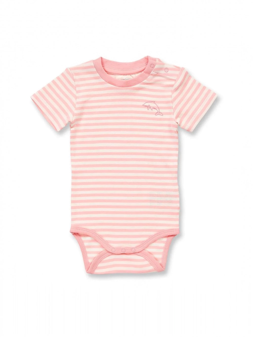 Organic Rib Knit Cotton Onesie - Half Sleeve Stripes