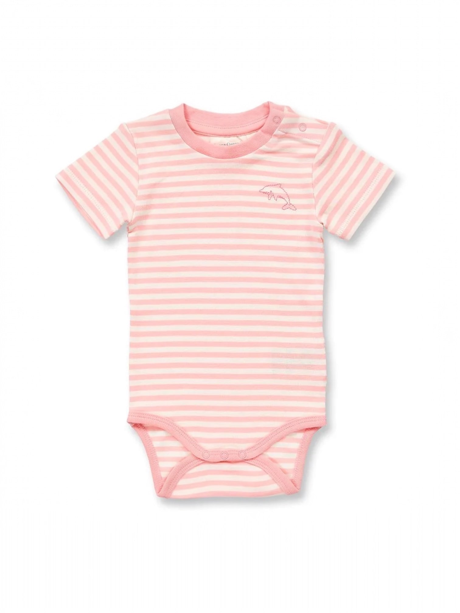 Organic Rib Knit Cotton Onesie - Half Sleeve Stripes