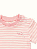 Organic Rib Knit Cotton Onesie - Half Sleeve Stripes