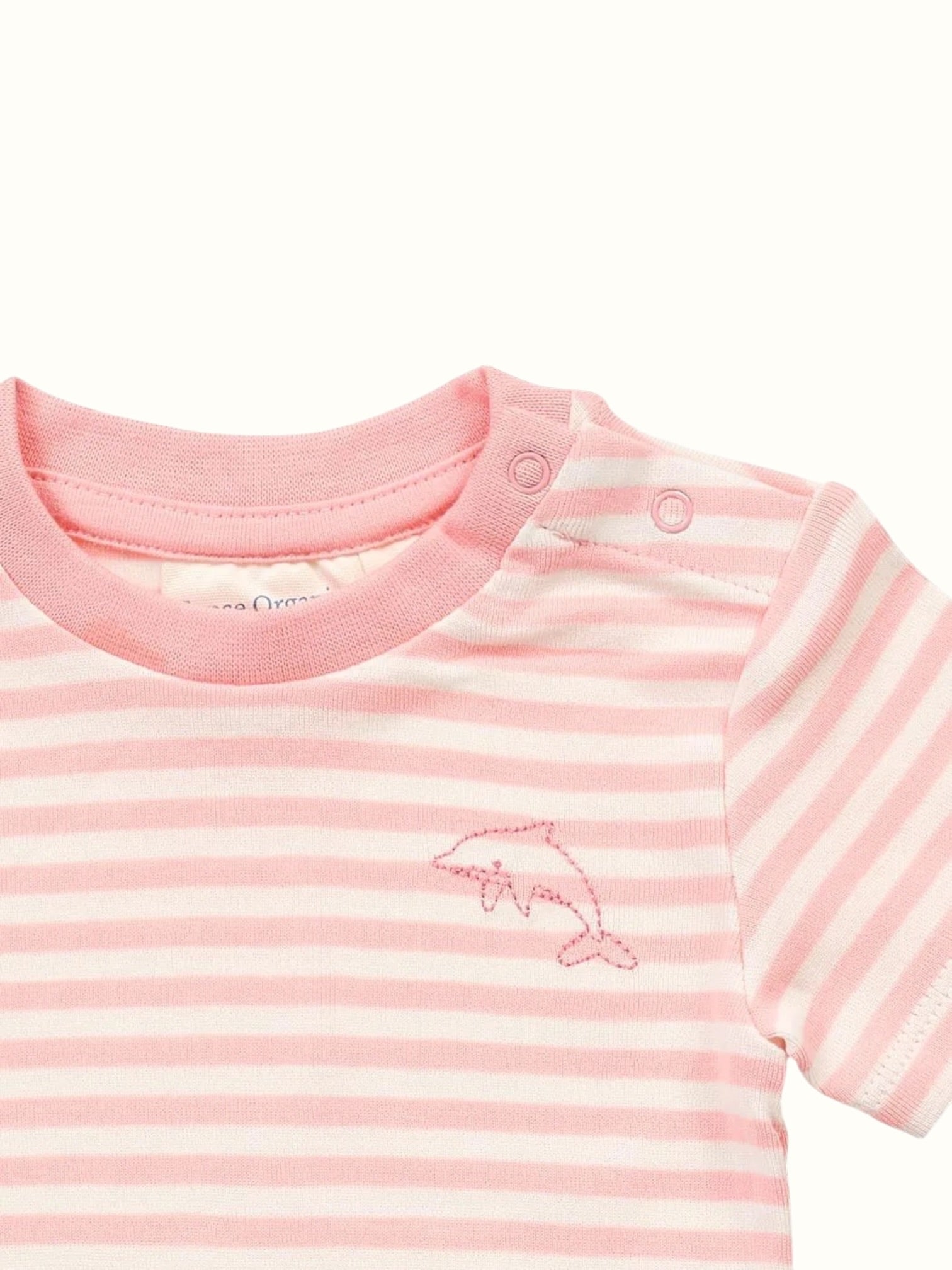 Organic Rib Knit Cotton Onesie - Half Sleeve Stripes