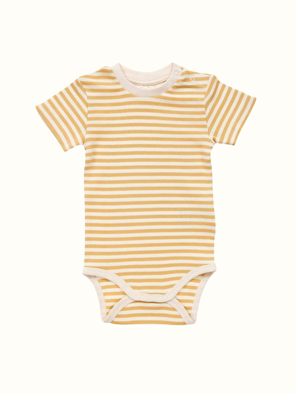 Organic Rib Knit Cotton Onesie - Half Sleeve Stripes