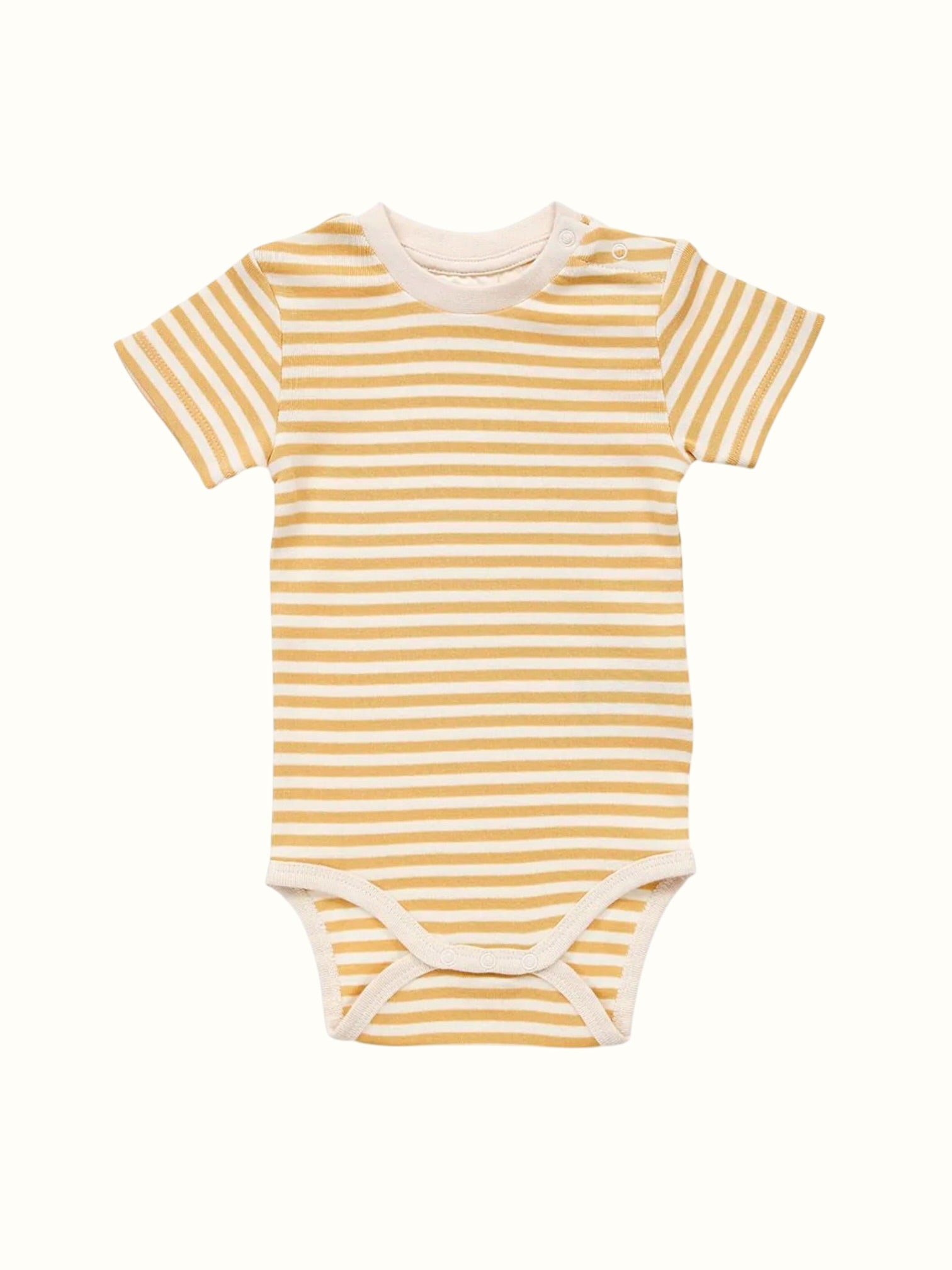 Organic Rib Knit Cotton Onesie - Half Sleeve Stripes