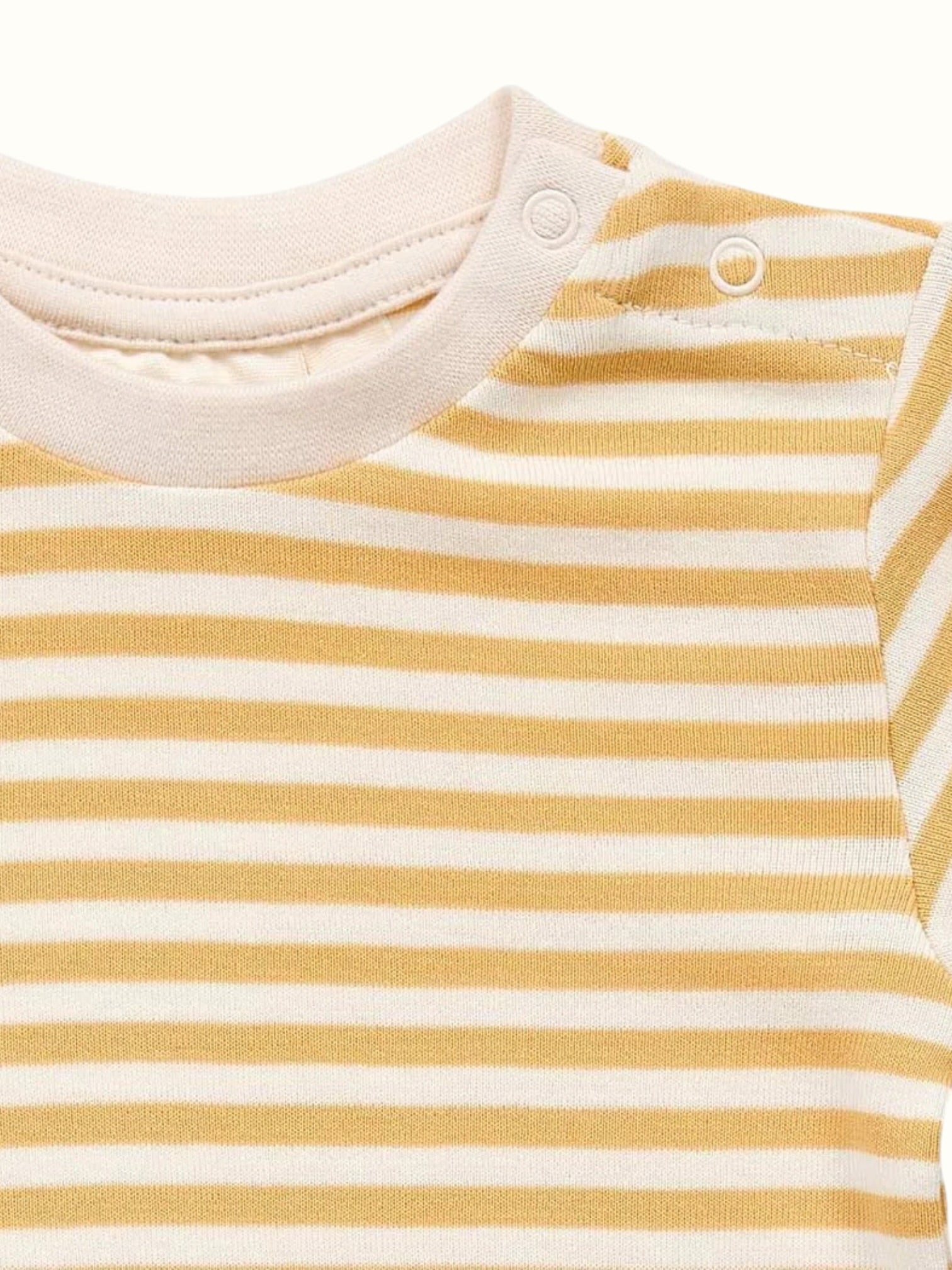 Organic Rib Knit Cotton Onesie - Half Sleeve Stripes
