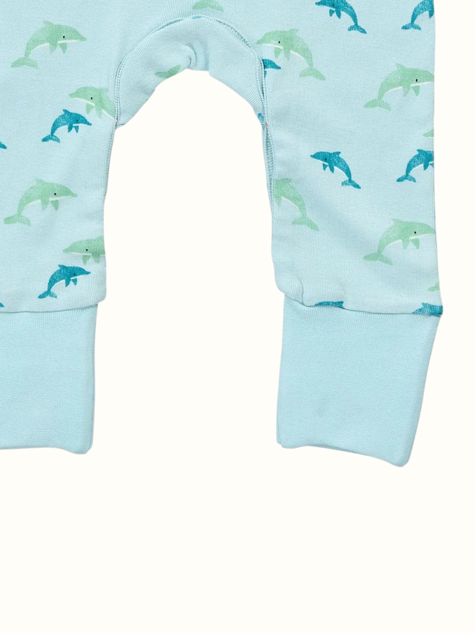 Organic Single Rib Knit Sleepsuit - Fish Print
