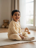 Organic Single Rib Knit Sleepsuit - Stripes