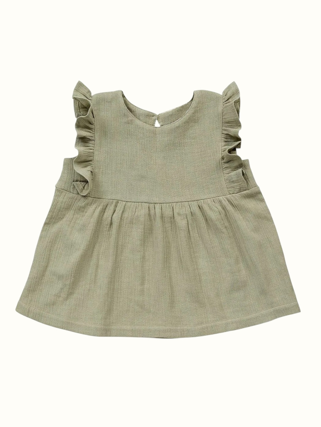Organic Flutter Muslin Coord Set - Gathered Top + Pants