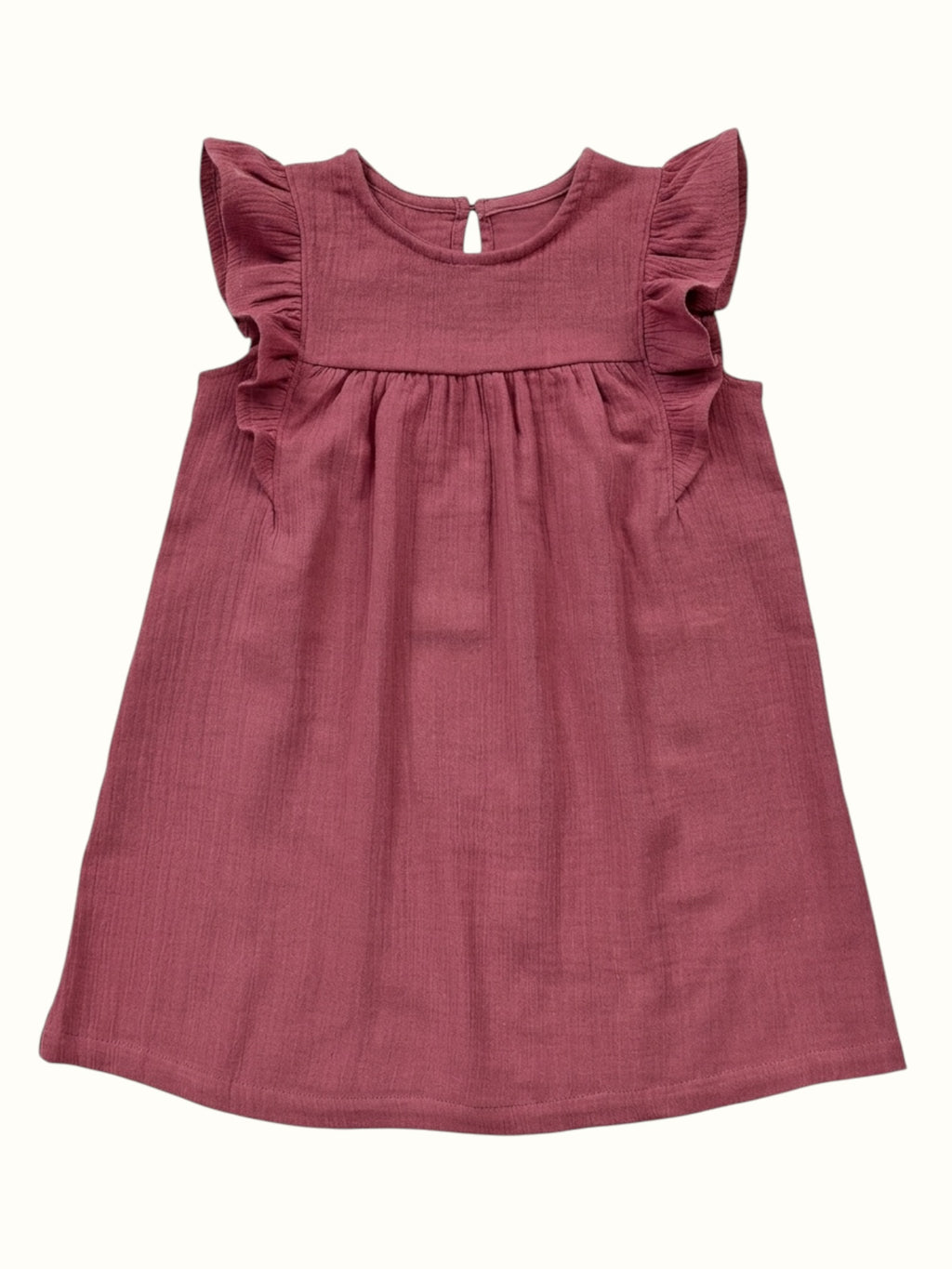 Organic Muslin Dress - Flutter Cap Sleeve