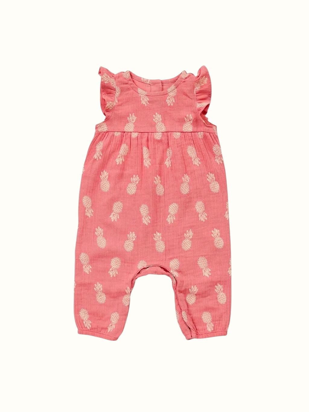 Organic Muslin Romper - Flutter Sleeve