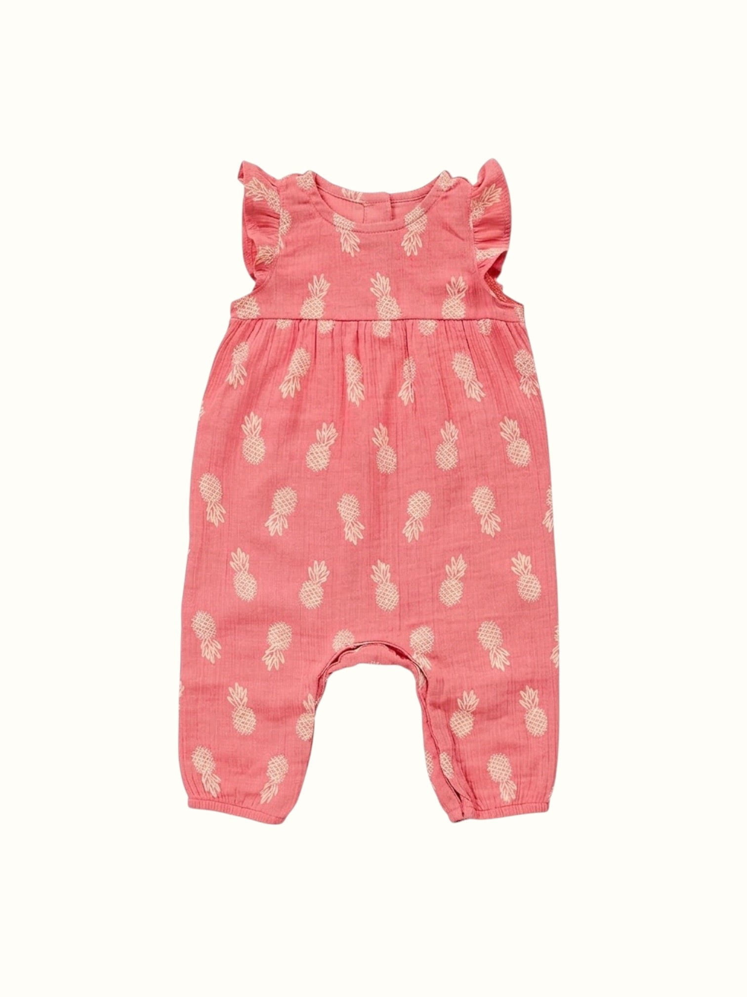 Organic Muslin Romper - Flutter Sleeve