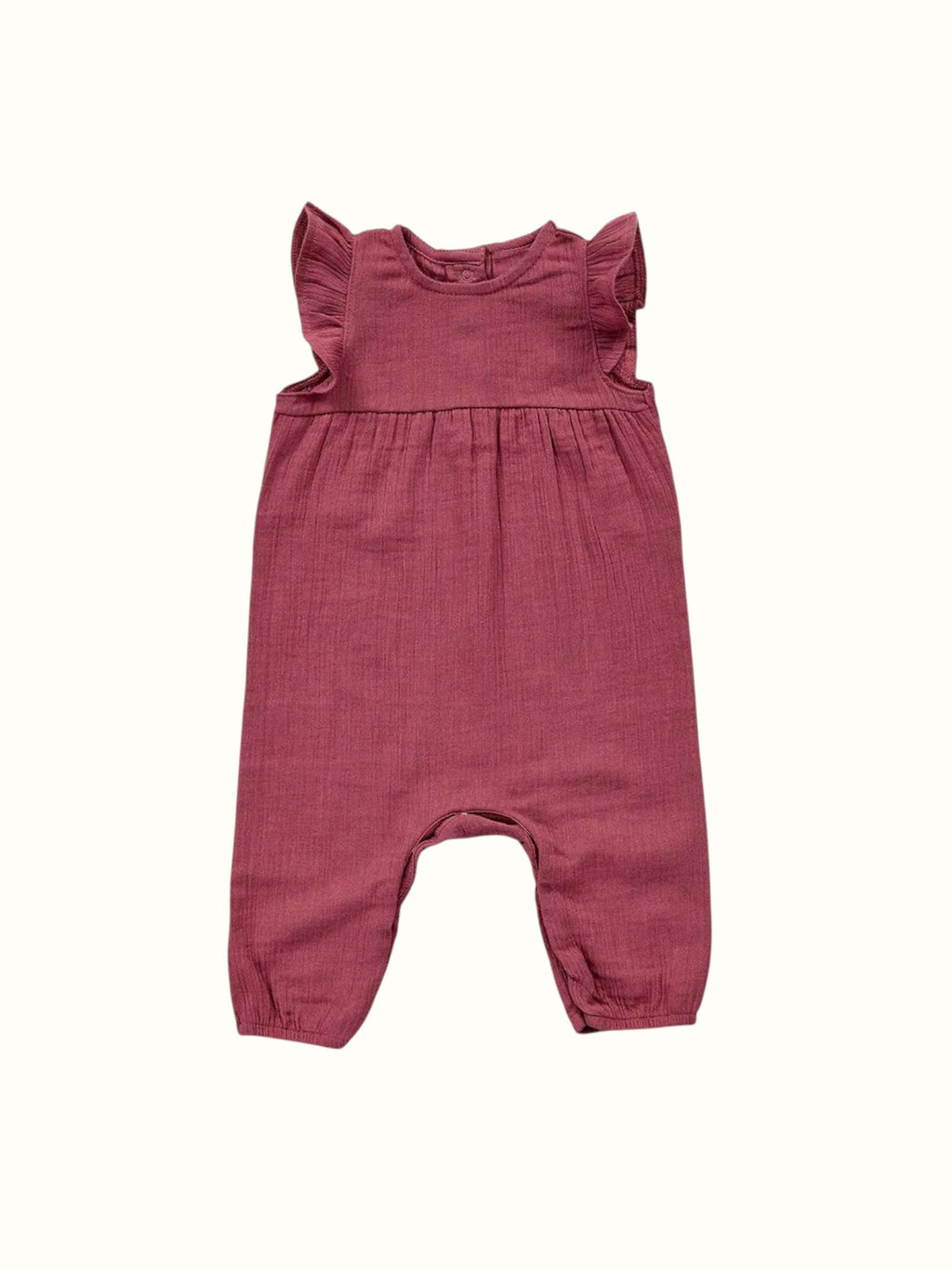 Organic Muslin Romper - Flutter Sleeve