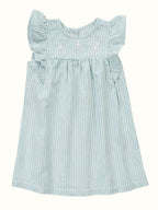 Organic Seersucker Dress - Flutter Cap Sleeve